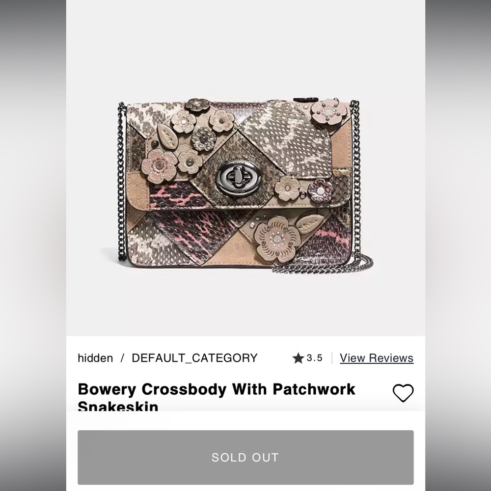 Coach Patchwork Bowery Crossbody Snakeskin 12071 in perfect preowned condition - Picture 3 of 16